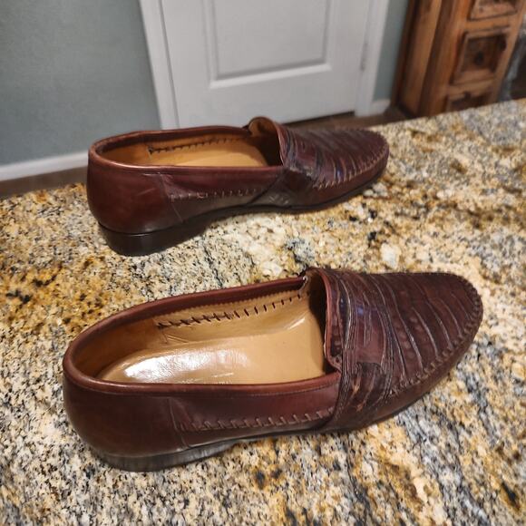 Johnston & Murphy Brown Leather Loafers Mens Size 6 Made in Italy Domani main image 10